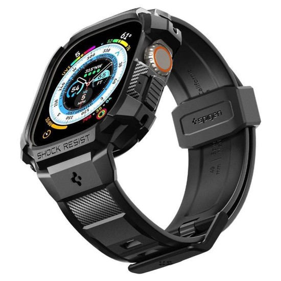 Husa Spigen Rugged Armor Pro compatibila cu Apple Watch Ultra 49mm Black (Ingredi, ACS05460) by www.silkase.ro