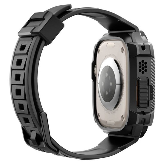 Husa Spigen Rugged Armor Pro compatibila cu Apple Watch Ultra 49mm Black (Ingredi, ACS05460) by www.silkase.ro
