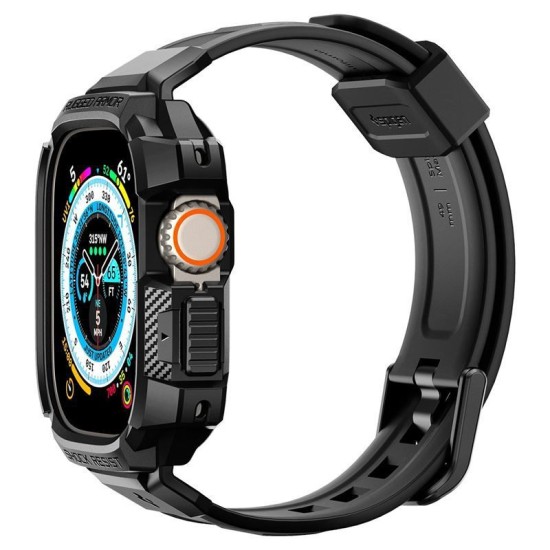 Husa Spigen Rugged Armor Pro compatibila cu Apple Watch Ultra 49mm Black (Ingredi, ACS05460) by www.silkase.ro
