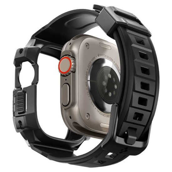 Husa Spigen Rugged Armor Pro compatibila cu Apple Watch Ultra 49mm Black (Ingredi, ACS05460) by www.silkase.ro