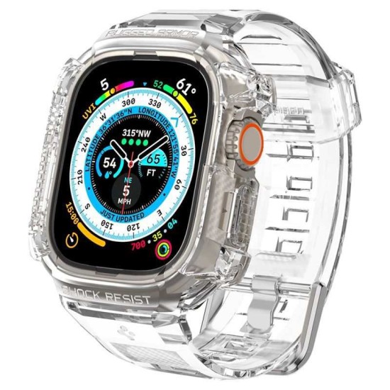 Husa Spigen Rugged Armor Pro compatibila cu Apple Watch Ultra 49mm Crystal Clear (Spigen, Ingredi) by www.silkase.ro Husa Spigen Rugged Armor Pro compatibila cu Apple Watch Ultra 49mm Crystal Clear (Ingredi, ACS05461) by www.silkase.ro