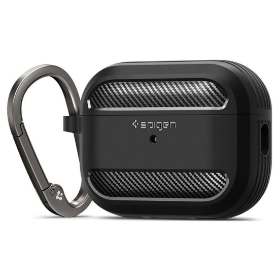 Husa Spigen Rugged Armor compatibila cu Apple AirPods Pro 2 Black (Spigen, Ingredi) by www.silkase.ro Husa Spigen Rugged Armor compatibila cu Apple AirPods Pro 2 Black (Ingredi, ACS05482) by www.silkase.ro