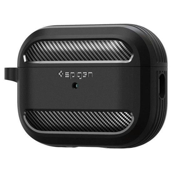 Husa Spigen Rugged Armor compatibila cu Apple AirPods Pro 2 Black (Spigen, Ingredi) by www.silkase.ro Husa Spigen Rugged Armor compatibila cu Apple AirPods Pro 2 Black (Ingredi, ACS05482) by www.silkase.ro
