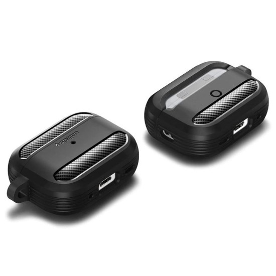 Husa Spigen Rugged Armor compatibila cu Apple AirPods Pro 2 Black (Spigen, Ingredi) by www.silkase.ro Husa Spigen Rugged Armor compatibila cu Apple AirPods Pro 2 Black (Ingredi, ACS05482) by www.silkase.ro
