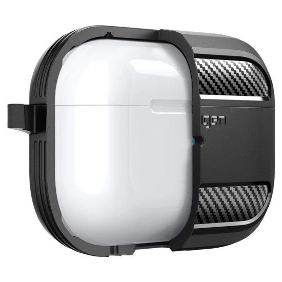 Husa Spigen Rugged Armor compatibila cu Apple AirPods Pro 2 Black (Spigen, Ingredi) by www.silkase.ro Husa Spigen Rugged Armor compatibila cu Apple AirPods Pro 2 Black (Ingredi, ACS05482) by www.silkase.ro