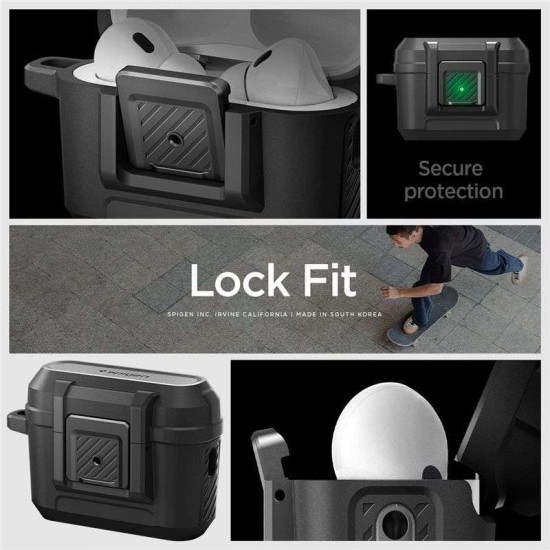 Husa Spigen Lock Fit compatibila cu Apple AirPods Pro / Pro 2 Black (Spigen, Ingredi) by www.silkase.ro Husa Spigen Lock Fit compatibila cu Apple AirPods Pro / Pro 2 Black (Ingredi, ACS05485) by www.silkase.ro