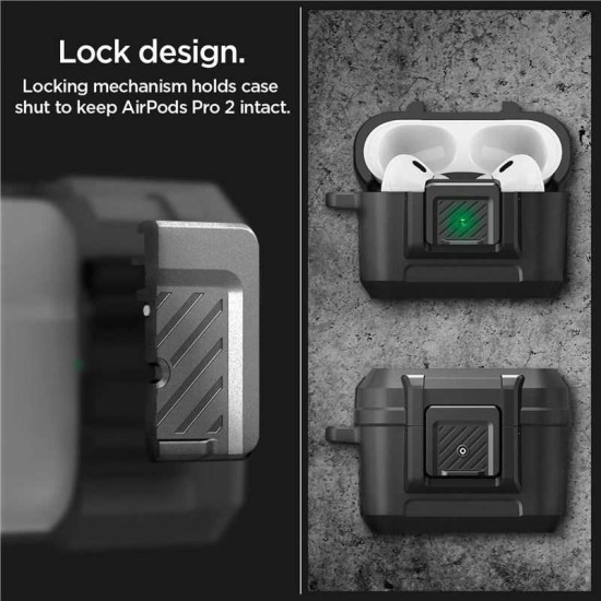 Husa Spigen Lock Fit compatibila cu Apple AirPods Pro / Pro 2 Black (Spigen, Ingredi) by www.silkase.ro Husa Spigen Lock Fit compatibila cu Apple AirPods Pro / Pro 2 Black (Ingredi, ACS05485) by www.silkase.ro