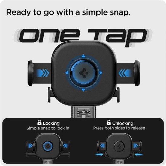 Spigen - Car Holder OneTap (UTS12) - for Air Vent - Black (Suport auto, ACP05507) by www.silkase.ro