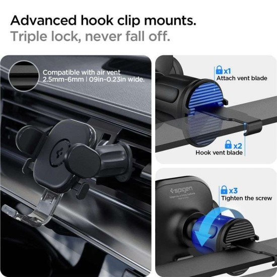 Spigen - Car Holder OneTap (UTS12) - for Air Vent - Black (Suport auto, ACP05507) by www.silkase.ro