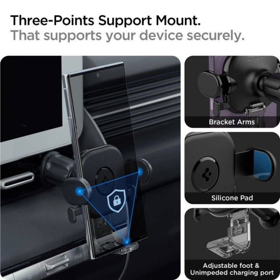 Spigen - Car Holder OneTap (UTS12) - for Air Vent - Black (Suport auto, ACP05507) by www.silkase.ro