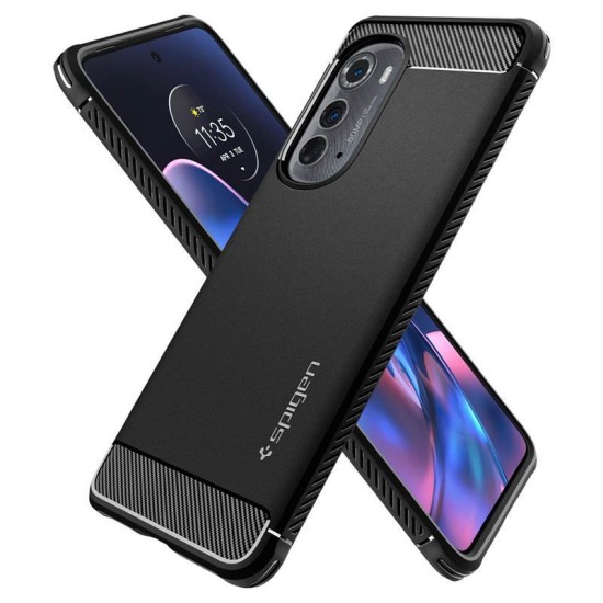 Husa Spate Spigen Rugged Armor Compatibila Cu Motorola Edge 2022, Silicon, Super Rezistenta, Negru (Ingredi, ACS05544) by www.silkase.ro