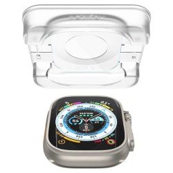 Set 2 folii sticla transparente cu sistem de montare Spigen GLAStR EZ FIT compatibil cu Apple Watch Ultra 49mm