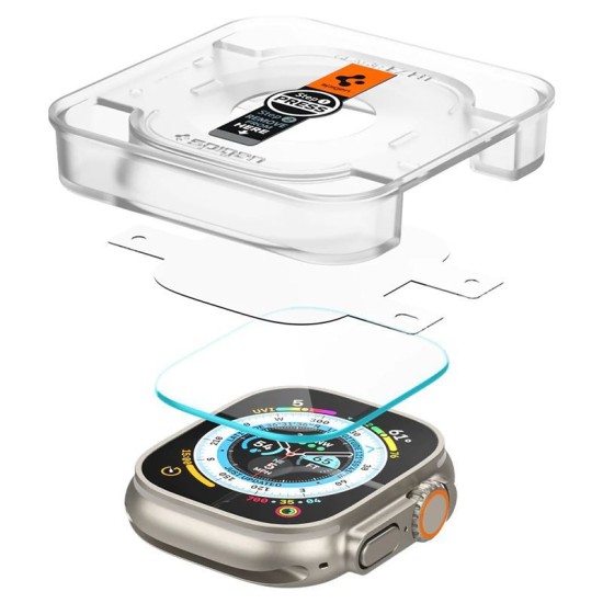 Set 2 folii sticla transparente cu sistem de montare Spigen GLAStR EZ FIT compatibil cu Apple Watch Ultra 49mm (Spigen, Ingredi) by www.silkase.ro Set 2 folii sticla transparente cu sistem de montare Spigen GLAStR EZ FIT compatibil cu Apple Watch Ultra 49mm (Ingredi, AGL05556) by www.silkase.ro