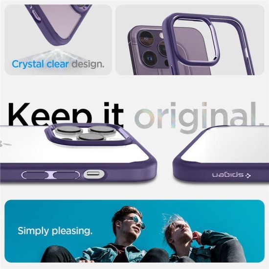 Husa Spigen Ultra Hybrid compatibila cu iPhone 14 Pro Deep Purple (Spigen, iPhone 14 Pro) by www.silkase.ro Husa Spigen Ultra Hybrid compatibila cu iPhone 14 Pro Deep Purple (iPhone 14 Pro, ACS05577) by www.silkase.ro
