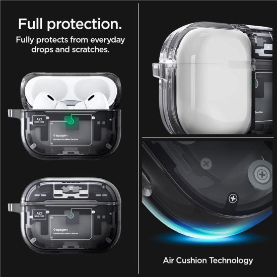 Husa pentru Apple AirPods Pro 2, Spigen, Policarbonat, Gri (Spigen, Ingredi) by www.silkase.ro Husa pentru Apple AirPods Pro 2, Spigen, Policarbonat, Gri (Ingredi, ACS05593) by www.silkase.ro