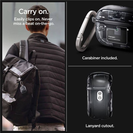 Husa pentru Apple AirPods Pro 2, Spigen, Policarbonat, Gri (Spigen, Ingredi) by www.silkase.ro Husa pentru Apple AirPods Pro 2, Spigen, Policarbonat, Gri (Ingredi, ACS05593) by www.silkase.ro