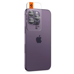 Set 2 Folii de protectie camera Spigen Optik.TR pentru Apple iPhone 14 Pro/14 Pro Max Mov inchis