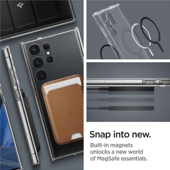 Husa Spigen Ultra Hybrid OneTap Ring MagSafe compatibila cu Samsung Galaxy S23 Ultra Black (S23 Ultra, ACS05621) by www.silkase.ro