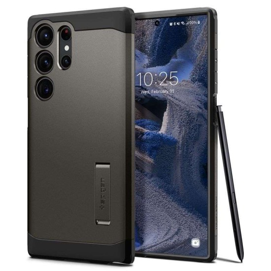 Husa Spigen Tough Armor compatibila cu Samsung Galaxy S23 Ultra Gunmetal (Spigen, S23 Ultra) by www.silkase.ro Husa Spigen Tough Armor compatibila cu Samsung Galaxy S23 Ultra Gunmetal (S23 Ultra, ACS05624) by www.silkase.ro