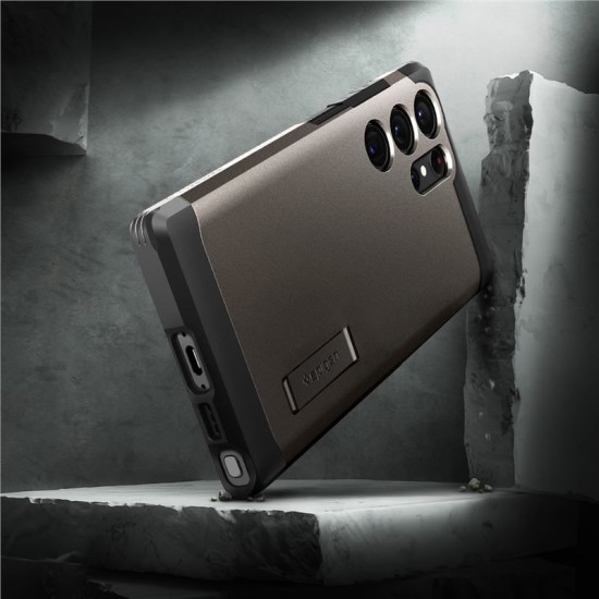Husa Spigen Tough Armor compatibila cu Samsung Galaxy S23 Ultra Gunmetal (Spigen, S23 Ultra) by www.silkase.ro Husa Spigen Tough Armor compatibila cu Samsung Galaxy S23 Ultra Gunmetal (S23 Ultra, ACS05624) by www.silkase.ro