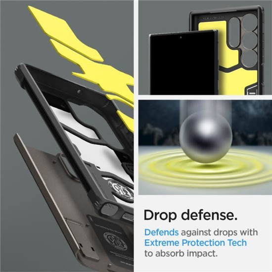 Husa Spigen Tough Armor compatibila cu Samsung Galaxy S23 Ultra Gunmetal (Spigen, S23 Ultra) by www.silkase.ro Husa Spigen Tough Armor compatibila cu Samsung Galaxy S23 Ultra Gunmetal (S23 Ultra, ACS05624) by www.silkase.ro