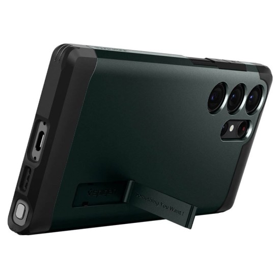 Husa Spigen Tough Armor compatibila cu Samsung Galaxy S23 Ultra Green (S23 Ultra, ACS05625) by www.silkase.ro