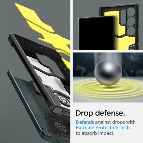 Husa Spigen Tough Armor compatibila cu Samsung Galaxy S23 Ultra Green (S23 Ultra, ACS05625) by www.silkase.ro