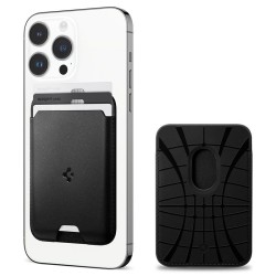 Portcard Spigen Valentinus MagSafe pentru 3 carduri, negru