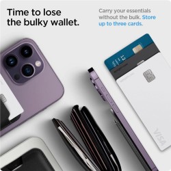 Portcard Spigen Valentinus MagSafe pentru 3 carduri, negru
