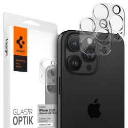 Set 2 folii sticla camera foto Spigen Optik compatibil cu iPhone 14 Pro / 14 Pro Max / 15 Pro / 15 Pro Max / 16 Pro / 16 Pro Max Crystal Clear
