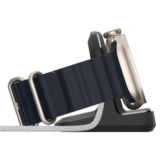 Docking stand pentru Apple Watch, Spigen Rugged, Armor Stand, TPU, Negru (Ingredi, AMP05764) by www.silkase.ro
