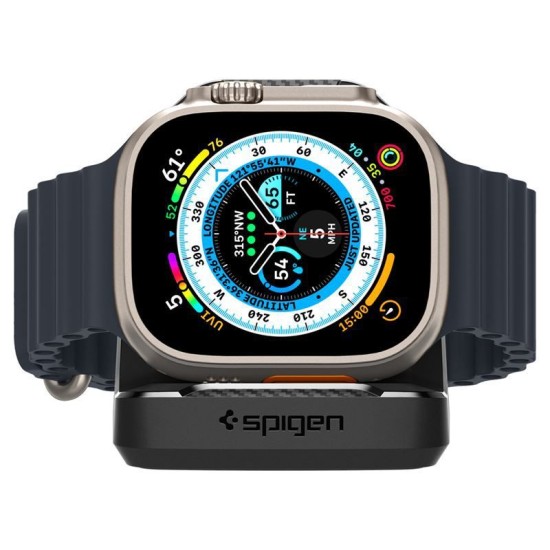 Docking stand pentru Apple Watch, Spigen Rugged, Armor Stand, TPU, Negru (Ingredi, AMP05764) by www.silkase.ro