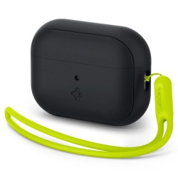 Husa Spigen Silicone Fit Strap compatibila cu Apple AirPods Pro / Pro 2 Black/Green
