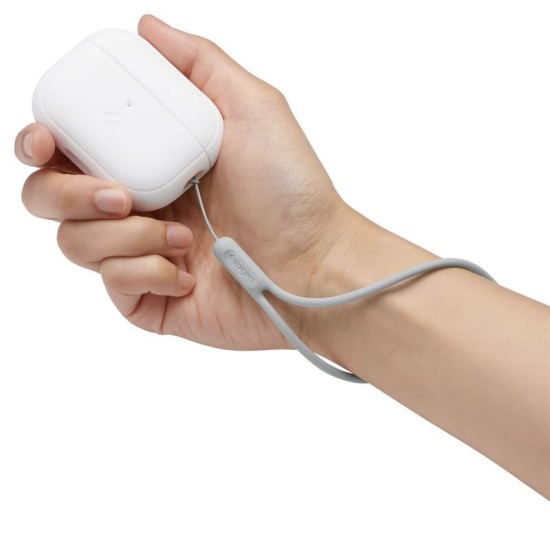 Husa Spigen Silicone Fit Strap compatibila cu Apple AirPods Pro / Pro 2 White/Grey (Ingredi, ACS05811) by www.silkase.ro