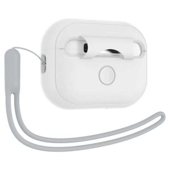 Husa Spigen Silicone Fit Strap compatibila cu Apple AirPods Pro / Pro 2 White/Grey (Ingredi, ACS05811) by www.silkase.ro