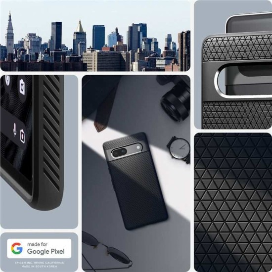 Husa Spigen Liquid Air pentru Google Pixel 7a, culoare negru (Pixel 7a, ACS05815) by www.silkase.ro