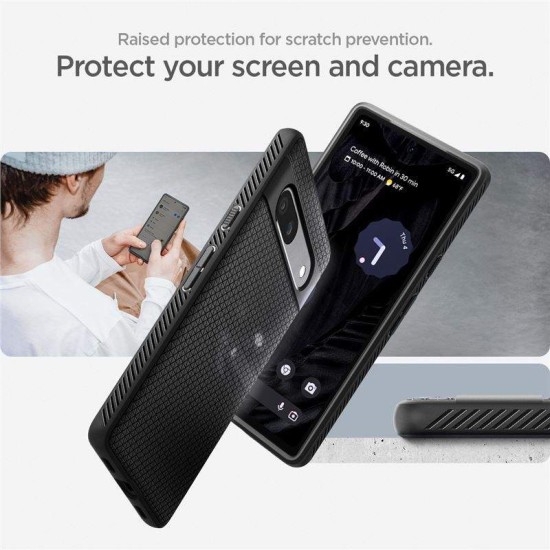 Husa Spigen Liquid Air pentru Google Pixel 7a, culoare negru (Pixel 7a, ACS05815) by www.silkase.ro