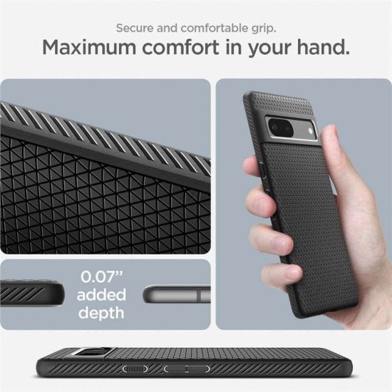 Husa Spigen Liquid Air pentru Google Pixel 7a, culoare negru (Pixel 7a, ACS05815) by www.silkase.ro