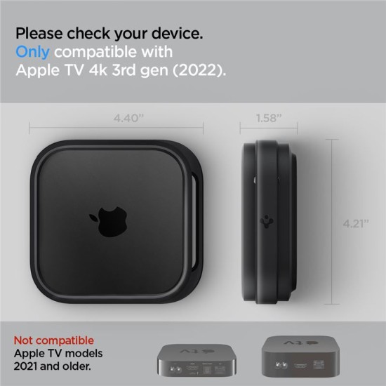 Suport de montare din silicon Spigen pentru Apple TV 4K Gen 3 (2022), negru (Spigen, Ingredi) by www.silkase.ro Suport de montare din silicon Spigen pentru Apple TV 4K Gen 3 (2022), negru (Ingredi, AMP05858) by www.silkase.ro