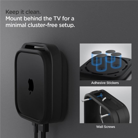 Suport de montare din silicon Spigen pentru Apple TV 4K Gen 3 (2022), negru (Spigen, Ingredi) by www.silkase.ro Suport de montare din silicon Spigen pentru Apple TV 4K Gen 3 (2022), negru (Ingredi, AMP05858) by www.silkase.ro