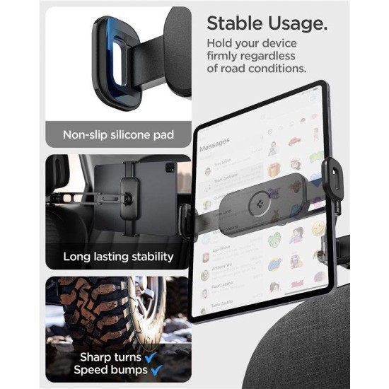 Suport auto universal pentru tableta Spigen OneTap (prindere pe tetiera), negru (Spigen, Ingredi) by www.silkase.ro Suport auto universal pentru tableta Spigen OneTap (prindere pe tetiera), negru (Suport auto, ACP05862) by www.silkase.ro