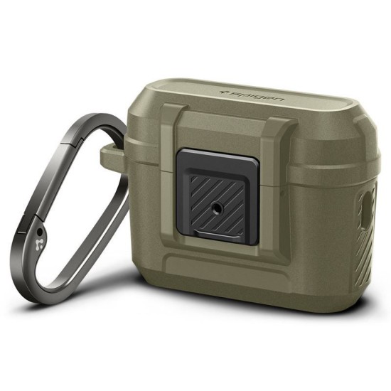 Husa Spigen Lock Fit compatibila cu Apple AirPods Pro / Pro 2 Khaki (Ingredi, ACS05911) by www.silkase.ro