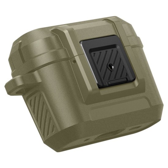Husa Spigen Lock Fit compatibila cu Apple AirPods Pro / Pro 2 Khaki (Ingredi, ACS05911) by www.silkase.ro