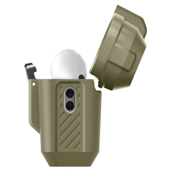 Husa Spigen Lock Fit compatibila cu Apple AirPods Pro / Pro 2 Khaki (Ingredi, ACS05911) by www.silkase.ro