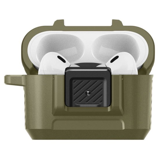 Husa Spigen Lock Fit compatibila cu Apple AirPods Pro / Pro 2 Khaki (Ingredi, ACS05911) by www.silkase.ro