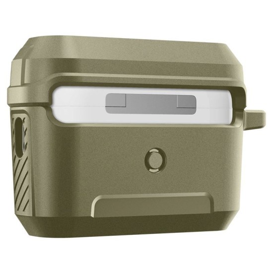 Husa Spigen Lock Fit compatibila cu Apple AirPods Pro / Pro 2 Khaki (Ingredi, ACS05911) by www.silkase.ro