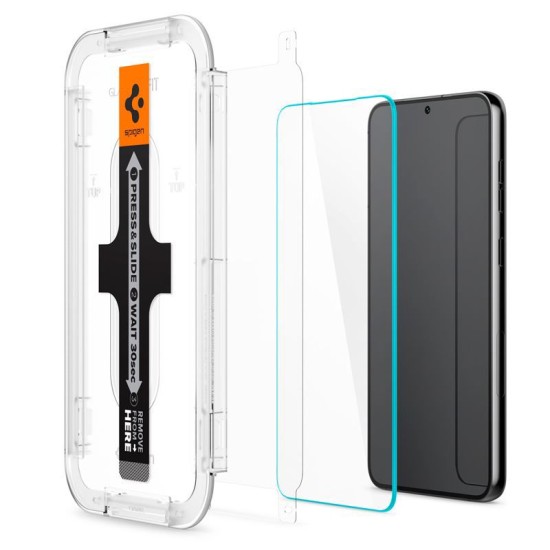 Set 2 folii sticla cu sistem de montare Case friendly Spigen GLAStR EZ FIT compatibil cu Samsung Galaxy S23 Plus (Ingredi, AGL05952) by www.silkase.ro