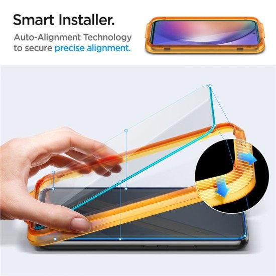 Set 2 folii sticla transparente cu sistem de montare Case friendly Spigen ALM GLAStR compatibil cu Samsung Galaxy A54 5G (Spigen, Ingredi) by www.silkase.ro Set 2 folii sticla transparente cu sistem de montare Case friendly Spigen ALM GLAStR compatibil cu Samsung Galaxy A54 5G (Ingredi, AGL05966) by www.silkase.ro
