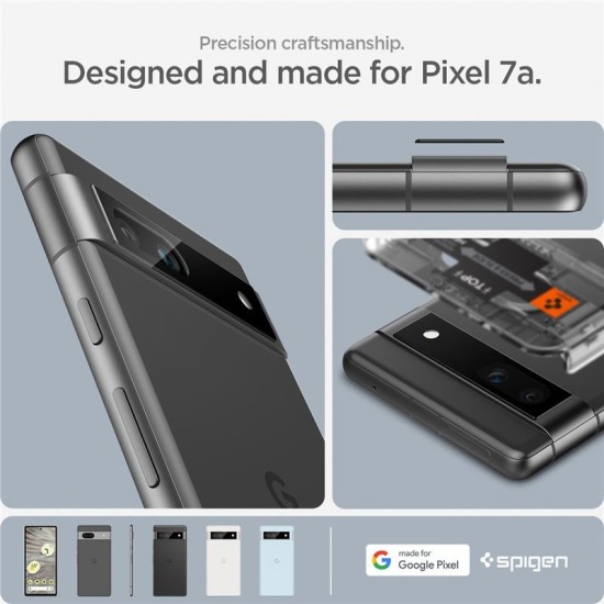 Set 2 protectii sticla camera foto Spigen Optik EZ FIT compatibil cu Google Pixel 7a Black (Ingredi, AGL05970) by www.silkase.ro
