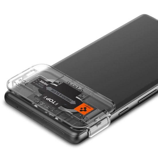 Set 2 protectii sticla camera foto Spigen Optik EZ FIT compatibil cu Google Pixel 7a Black (Ingredi, AGL05970) by www.silkase.ro